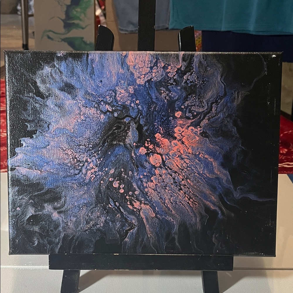 Abstract Black and Pink Canvas Art